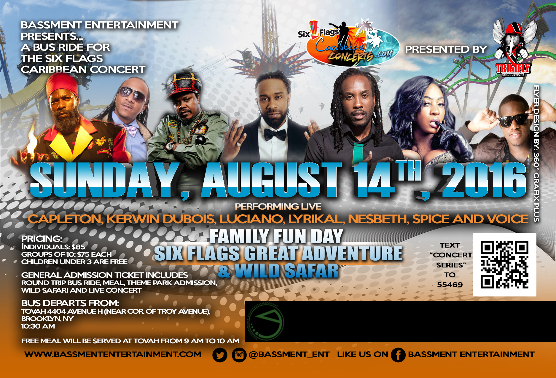 Six Flags Caribbean Concert Bus Ride